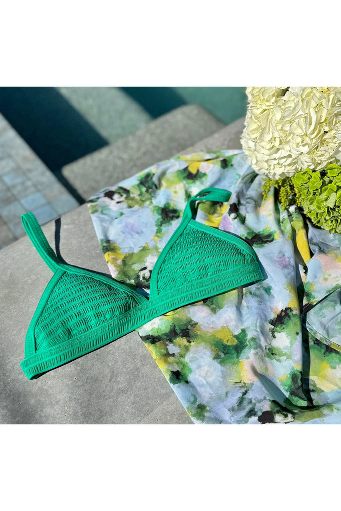 Cleavage-Enhancing Seaside Bikini Top - Emerald Tides Sabal Swim