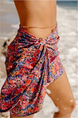 Short Wrap Sarong with Buckle - Tropical Punch